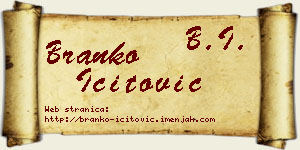 Branko Ićitović vizit kartica